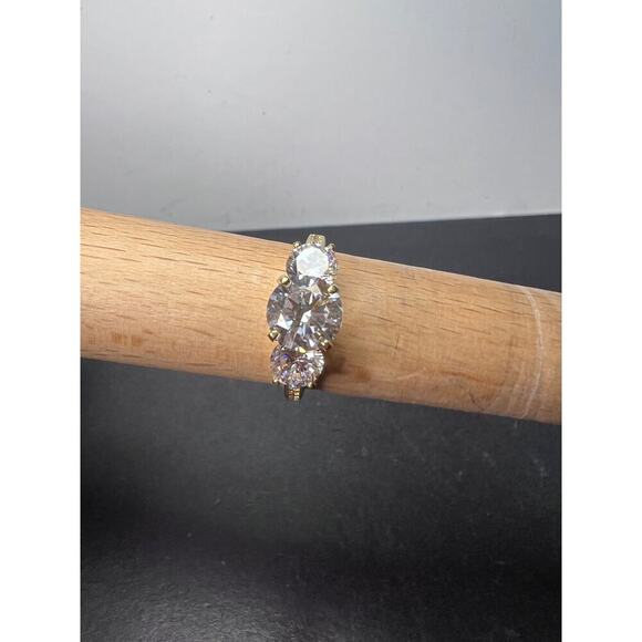 10k gold CZ past present and future ring size 9 - Picture 4 of 10